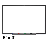 Quartet 5' x 3' Black Aluminum Frame Classic Magnetic Whiteboard