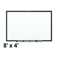Quartet 8' x 4' Black Aluminum Frame Magnetic Painted Steel Whiteboard