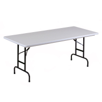 Correll Heavy-Duty 72" W x 30" D Height Adjustable 17" - 27" Rectangular Folding Table (Shown in Grey)