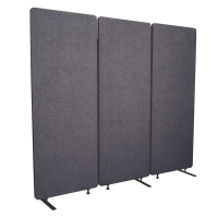 Luxor RECLAIM 72" W x 66" H Acoustic Fabric Room Divider, 3-Panel (Shown in Grey)