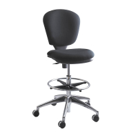 Safco Metro 3442 Fabric Drafting Chair, Footring, Black