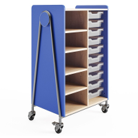 Safco Whiffle 48" H Classroom Open Storage Cart (Shown in Navy)