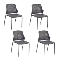 Safco Next Polypropylene Plastic Guest Stacking Chair, 4-Pack