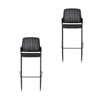 Safco Next Polypropylene Plastic Bistro Height Guest Stacking Chair, Pack of 2 (Shown in Black)