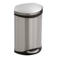 Safco 3 Gal. Ellipse Step-On Trash Can, Stainless Steel