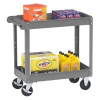 Tennsco 240 lb Load 16" x 30" Steel Service Cart (Shown with accessories, not included)
