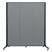 Screenflex Freestanding 69" W x 77" H Light Duty Mobile Fabric Room Divider (Shown in Grey)