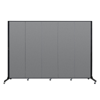 Screenflex Freestanding 9' 5" W x 77" H Light Duty Mobile Fabric Room Divider (Shown in Grey