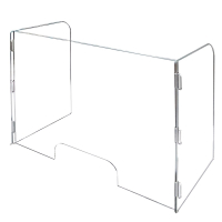 Pacesetter 31.5" W x 15.5" D x 23.5" H Freestanding Clear Acrylic Plexiglass 3-Sided Sneeze Guard