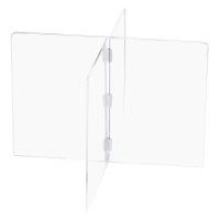 Pacesetter 4-Person Freestanding Clear Acrylic Plexiglass Tabletop Divider Partition