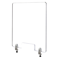 Pacesetter 23.5" W Clamp-On Clear Acrylic Plexiglass Sneeze Guard with Pass-Through