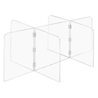 Pacesetter 23.5" H Freestanding 7-Panel Clear Acrylic Plexiglass Tabletop Safety Partition (Shown 34.25" D)