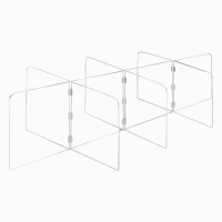 Pacesetter 116" W x 45.25" D x 23.5" H Freestanding 10-Panel Clear Acrylic Plexiglass Tabletop Safety Partition