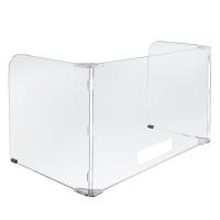 Pacesetter Freestanding Clear Acrylic Plexiglass 3-Sided Sneeze Guard for Desks