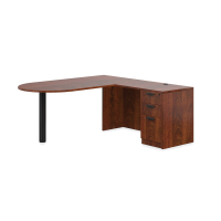 Offices to Go L-Shaped Peninsula Office Desk with Pedestal