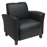 Office Star Breeze Eco-Leather Wood Club Chair (Shown in Black)