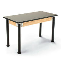 NPS Height Adjustable Chemical Resistant Science Lab Tables, Black Legs