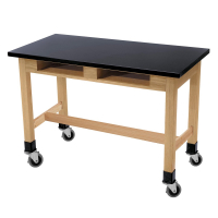 NPS 36" H Book Compartment Mobile Phenolic Science Lab Tables