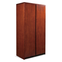 Office Star Sonoma 37" W x 19" D x 70" H Uniform Storage Cabinet, Dark Cherry