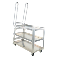 Vestil Spring Loaded 500 lb Load Aluminum Stock Picker Cart with Ladder