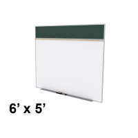 Ghent SPC56A-V 6 x 5 Vinyl Fabric Tackboard & Porcelain Magnetic Combination Whiteboard (Shown in Ebony)