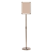 Queue Solutions 8.3" x 11.8" Adjustable Snap Frame Sign Stand, Satin Aluminum