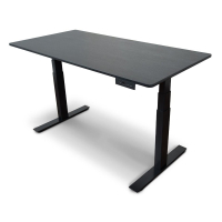 Luxor 60" W x 30" D Electric Height Adjustable Standing Desk, Black Oak