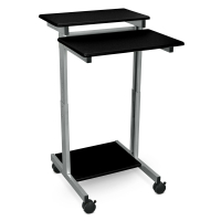 Luxor 24" W x 29" D Pin Height Adjustable Mobile Standing Workstation