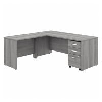 Bush Business Furniture Studio C 72" W L-Shaped Office Desk with Mobile Pedestal (Shown in Light Grey)