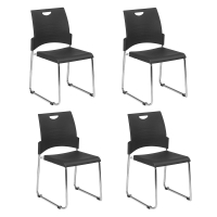 Office Star 4-Pack Sled Base Plastic Stacking Chair