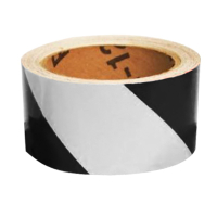 National Marker 2" x 18 Yds Striped Safety Tape (Shown in Black/White)