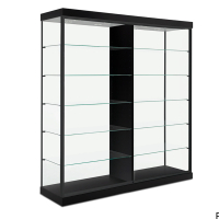 Tecno 72" W Rectangular Display Case with Divider 19.75" D x 79" H (Shown in Black with Black Frame)