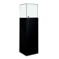 Tecno Glass Pedestal Display Showcase, 16" W x 16" D x 55.5" H, Black