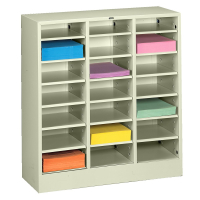 Tennsco 30" W 21-Compartment Letter Size Adjustable Shelf Steel Mail Sorter (Shown in Putty)