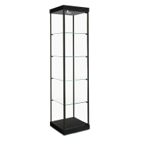 Tecno Square Tower Display Case 18.5" W x 18.5" D x 79.5" H (Shown in Black with Black Frame)