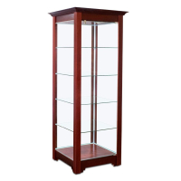 Tecno Square Tower Display Case 22.5" W x 25.5" D x 76" H (Shown in Sienna Mahogany)