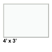 U Brands 4' x 3' Silver Aluminum Frame Magnetic Painted Steel Whiteboard