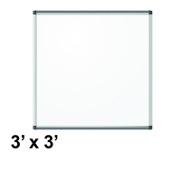 U Brands Pinit 3' x 3', Silver Aluminum Frame Magnetic Painted Steel Whiteboard 