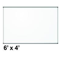 U Brands Pinit 6' x 4', Silver Aluminum Frame Magnetic Painted Steel Whiteboard