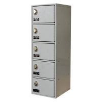 Hallowell 5-Tier Mobile Device Box Locker, Assembled 9" W x 12" D x 30.5" H, Light Grey