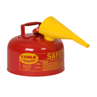 Eagle Type I 2 Gallon Galvanized Steel Metal Safety Can with F-15 Funnel (red)