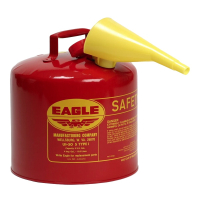 Eagle Type I 5 Gallon Galvanized Steel Metal Safety Can with Funnel (Shown in Red)