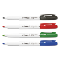 Universal Pen Dry Erase Marker, Fine Tip, Assorted, 4-Pack