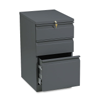 HON Efficiencies 33720RS 3-Drawer Box/Box/File Radius Pull Mobile Pedestal, Charcoal