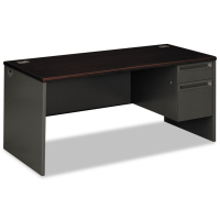 HON 38000 66" W Single Pedestal Office Desk, Right