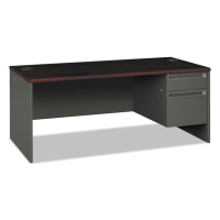 HON 38000 72" W Single Pedestal Office Desk, Right