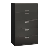 HON Brigade 695LS 5-Drawer 42" Wide Lateral File Cabinet, Letter & Legal Size, Charcoal