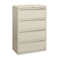 HON Brigade 784LQ 4-Drawer 36" Wide Lateral File Cabinet, Letter & Legal Size, Light Gray
