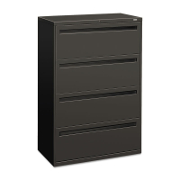 HON Brigade 784LS 4-Drawer 36" Wide Lateral File Cabinet, Letter & Legal Size, Charcoal