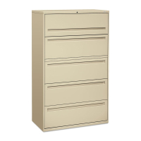 HON Brigade 795LL 5-Drawer 42" Wide Lateral File Cabinet with Roll-out Posting Shelf, Letter & Legal Size, Putty